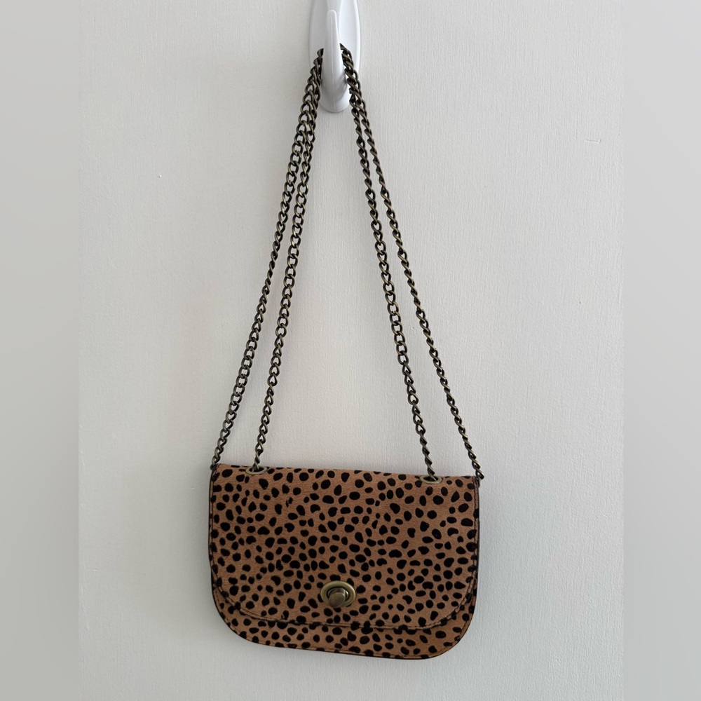 Anthropologie Leopard Print Crossbody Bag in Brown and Black